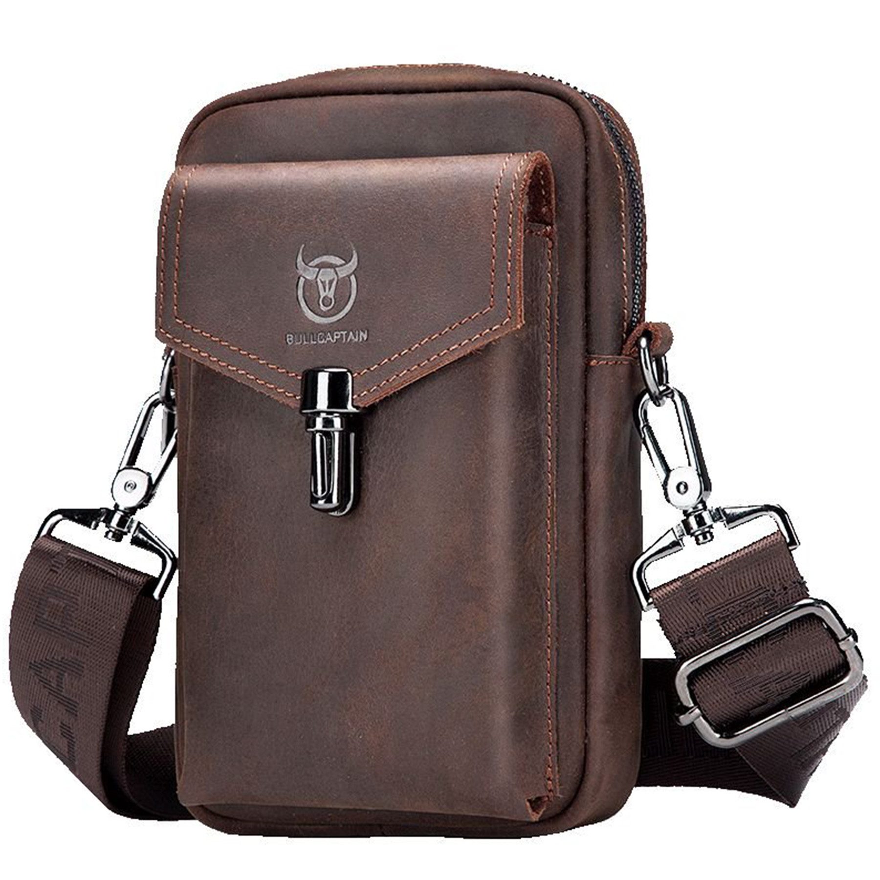 Umhängetasche Leder Herrentasche Herren Schultertasche Vintage Männer Tasche
