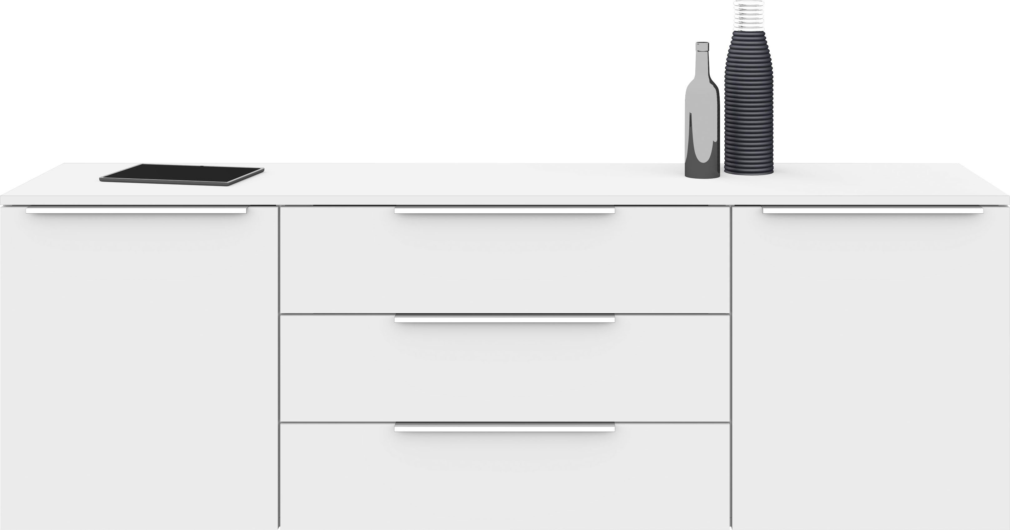 borchardt Möbel Sideboard Oliva, hängend oder stehend mit Metallgriffen, Breite 166 oder 200cm, 2 Türen 3 Schubfächer