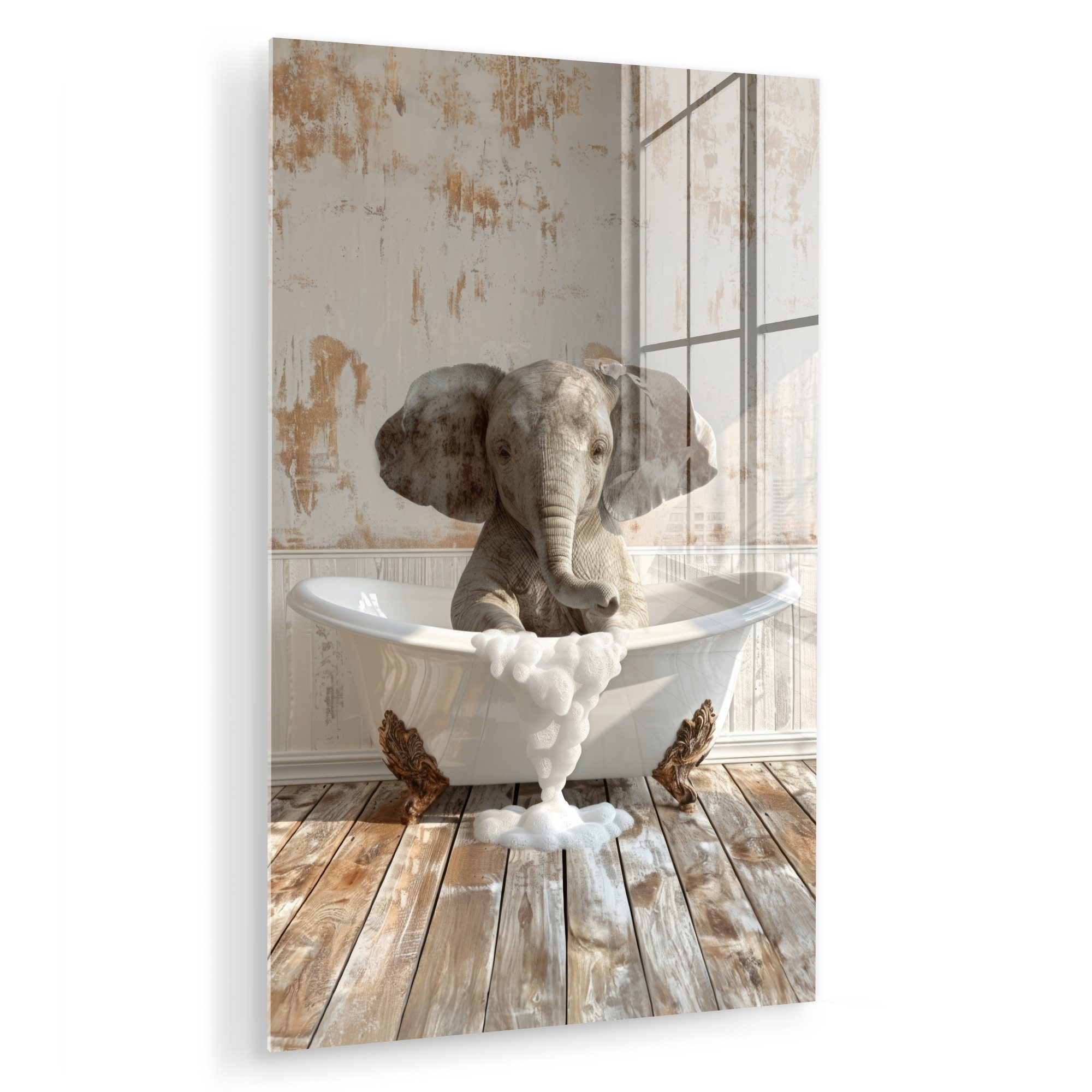 MuchoWow Acrylglasbild Vintage - Elefant - günstig online kaufen