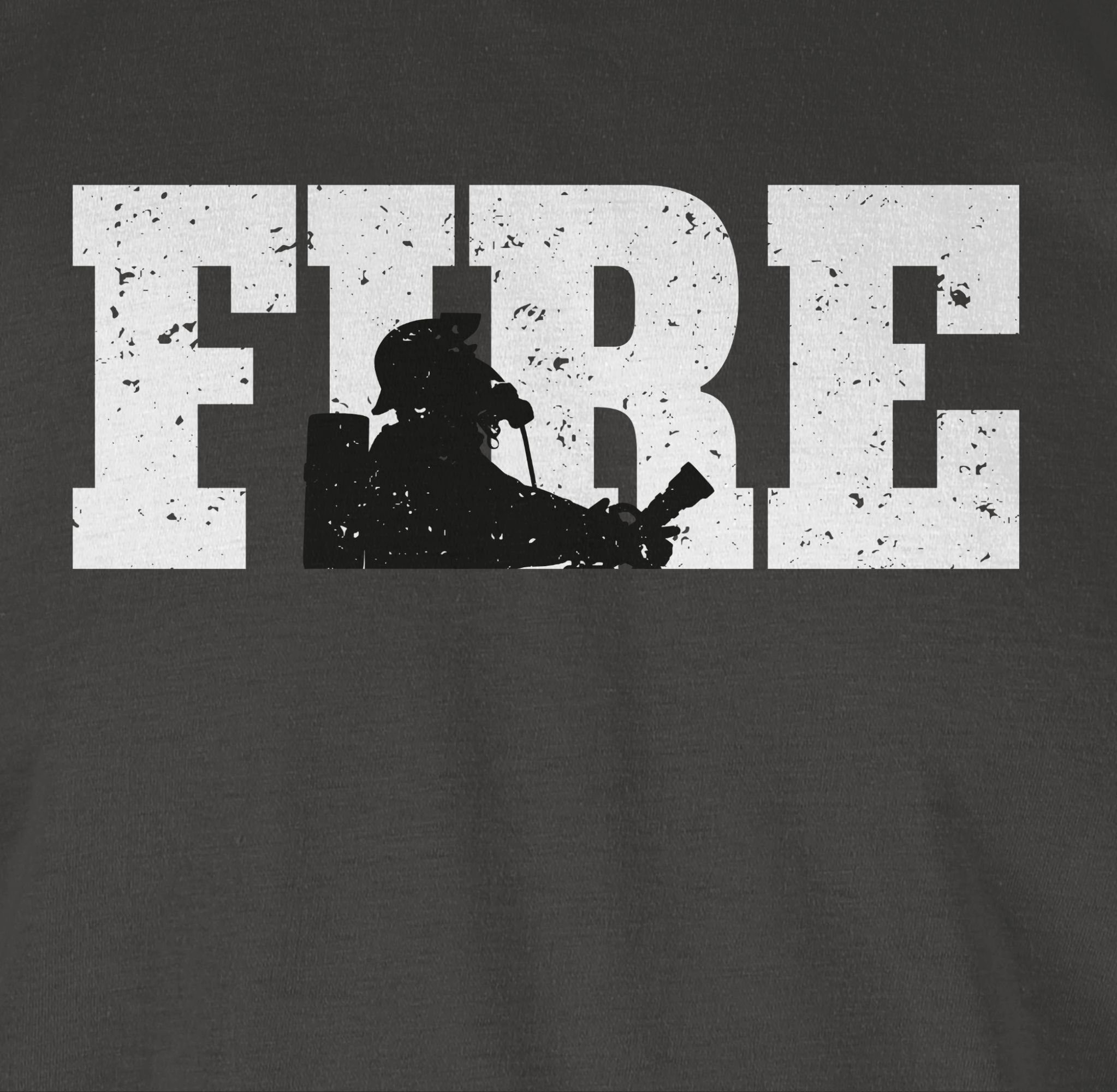 Shirtracer T-Shirt Fire Feuerwehr 1 Dunkelgrau