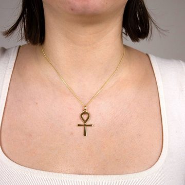 HOPLO Kreuzanhänger Anhänger ägyptisches Kreuz mit Kette 1,1 mm 333-8 Karat Gold, Made in Germany