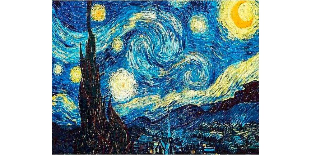 VBS Malvorlage Malen nach Zahlen Van Gogh Sternennacht, 40 cm x 50 cm auf Keilrahmen