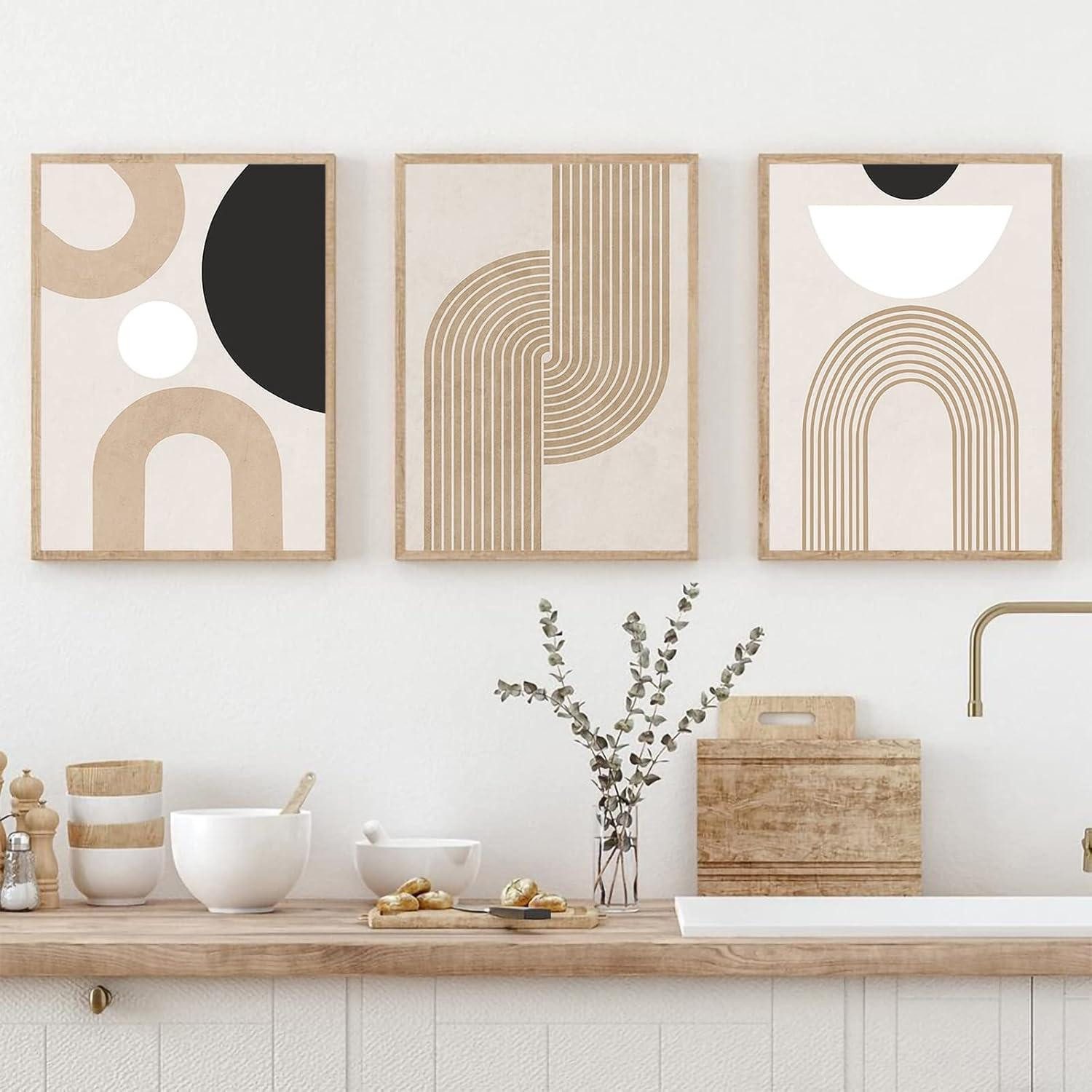 LuxusKollektion Leinwandbild Poster 3er Set Abstrakt Kunst Modern Boho Kunstdruck 50x70cm Beige, (1 St) – Bild 2 von 5