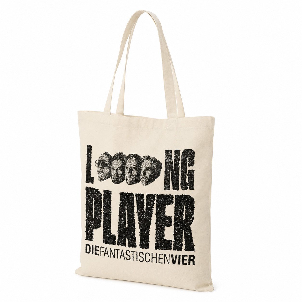 DIE FANTASTISCHEN VIER Schultertasche Tote Bag ´Longplayer´ 100% Baumwolle natur-weiß