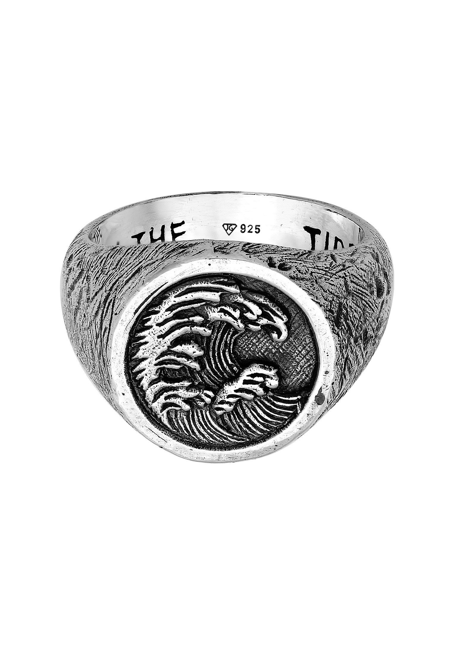 HAZE & GLORY Siegelring Siegelring Tide Wellen Motiv 925 Silber
