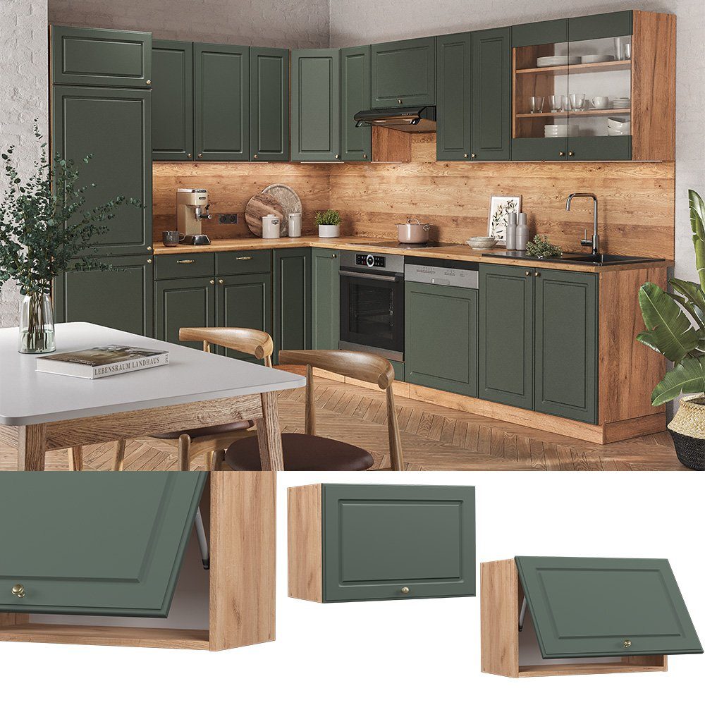 Vicco Hängeschrank Fame-Line, Grün-Gold Landhaus/Goldkraft Eiche, günstig online kaufen