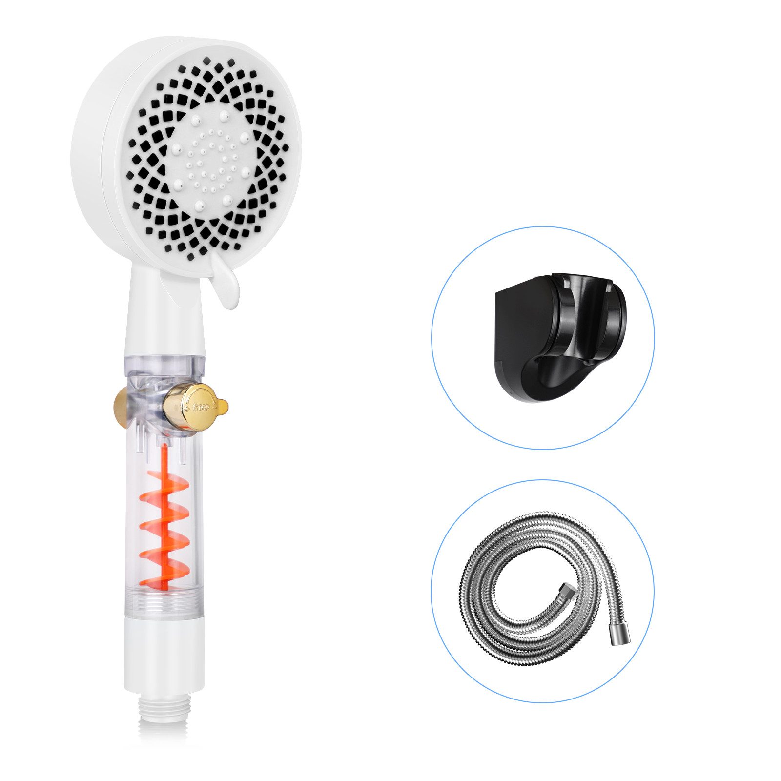 Nettlife Handbrause Schwarz/Nickel Runde Handheld Shower günstig online kaufen