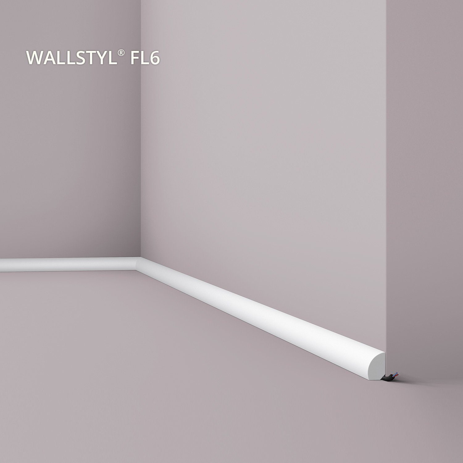 NOËL & MARQUET by nmc Sockelleiste NMC FL6 WALLSTYL Sockelleiste Zierleiste Stuckleiste 2 m, L: 200 cm, H: 1.9 cm, Fußleiste, Bodenleiste, Zierprofil, Stuckleiste