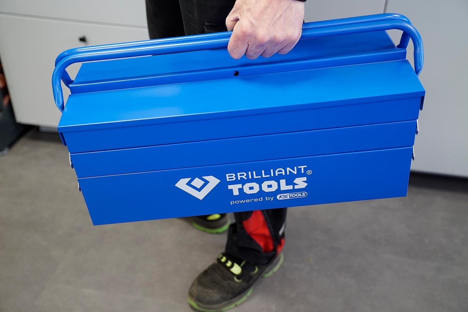 Brilliant Tools Werkzeugkoffer Metall-Werkzeugkasten, klappbar