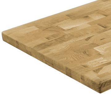 vidaXL Tischplatte Tischplatte Eichenholz Massiv Rechteckig 44 mm 100 x 60 cm (1 St)