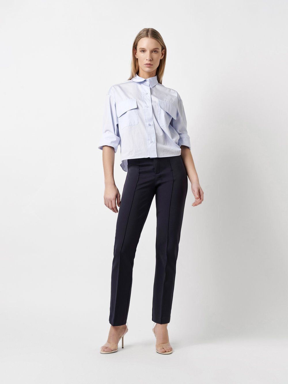 ROSNER Stretch-Hose Alisa Slim (1-tlg) mit eleganten Biesen