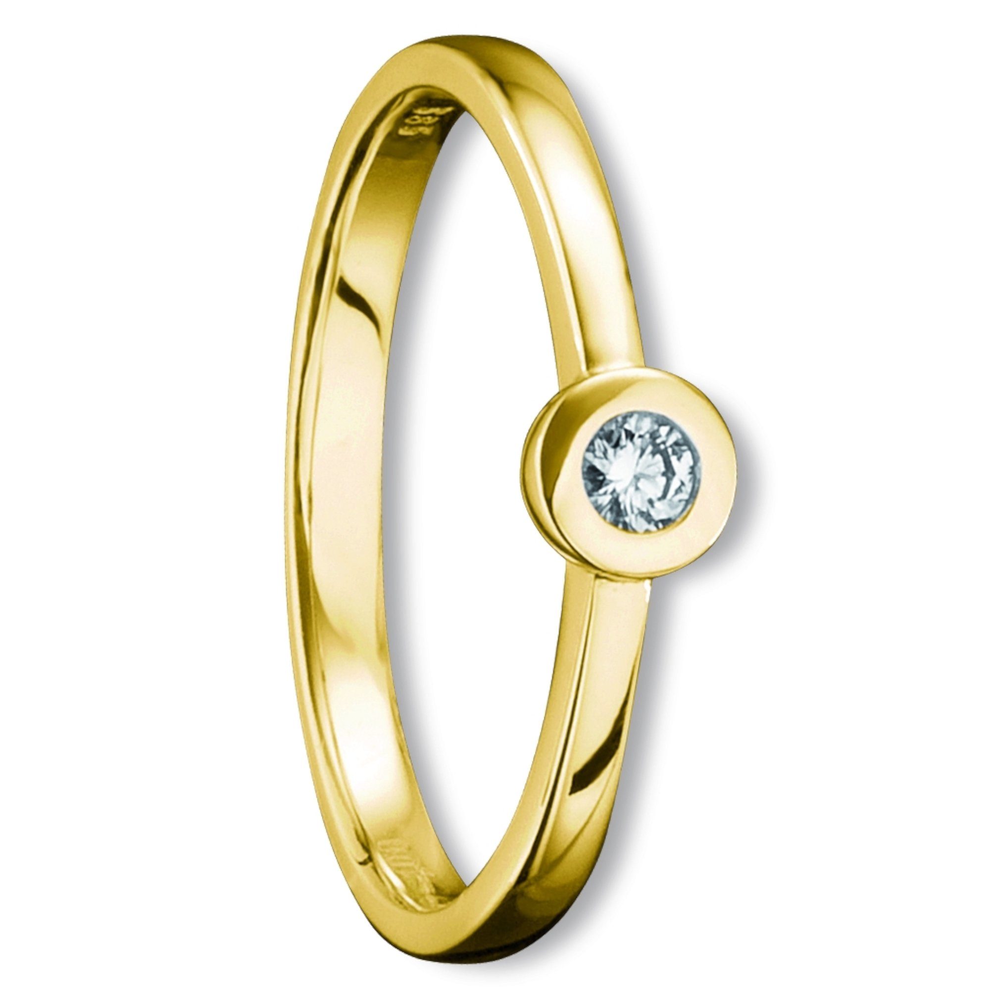 ONE ELEMENT Diamantring 0.05 ct Diamant Brillant Ring aus 585 Gelbgold, Damen Gold Schmuck