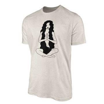 Sinus Art T-Shirt Herren Shirt 100% gekämmte Bio-Baumwolle T-Shirt junge Frau Joga Motiv Nachhaltig Ökomode aus erneu (1-tlg)