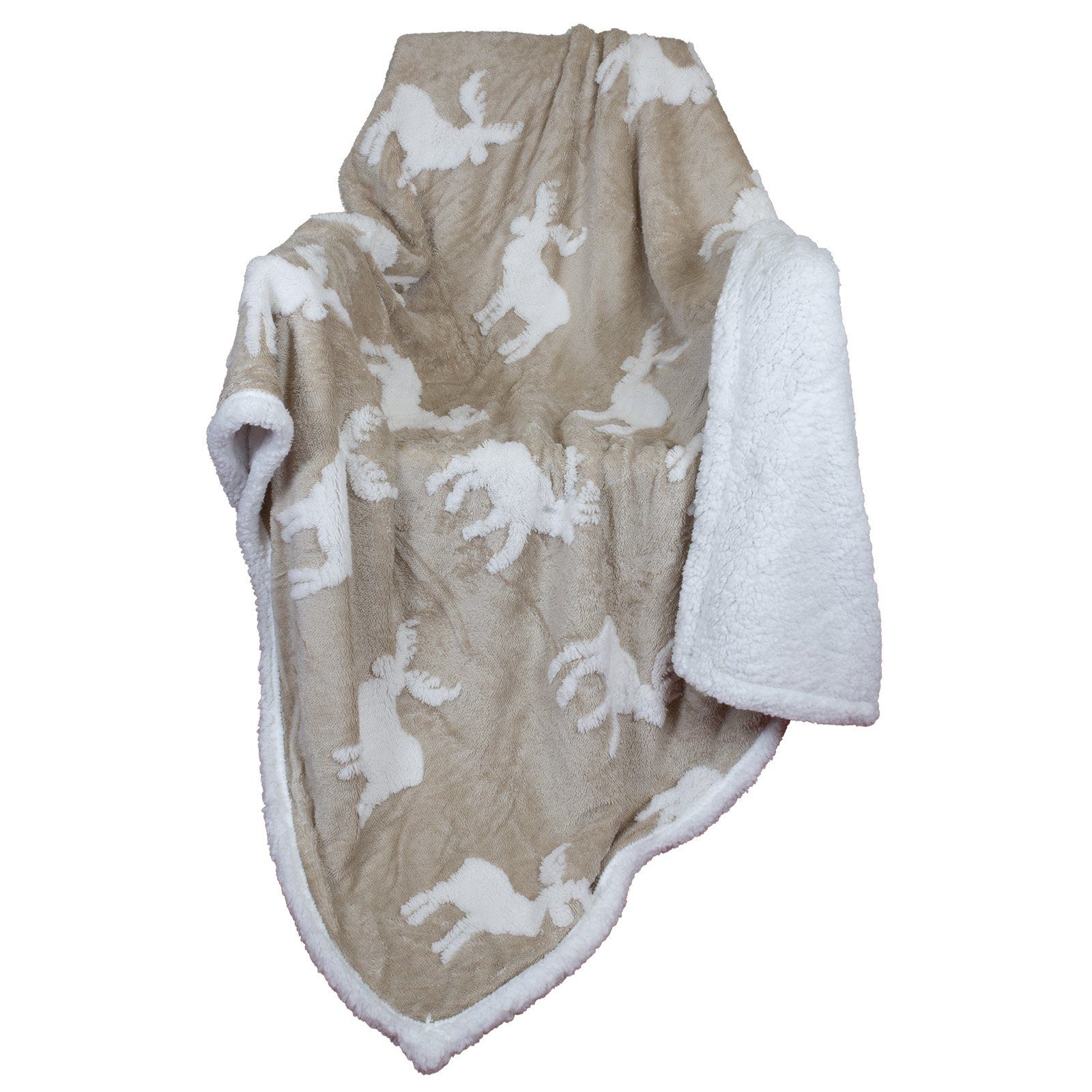 Wohndecke Kuscheldecke Elch Rentier Motiv 200x150cm, Christmas Paradise, ku günstig online kaufen