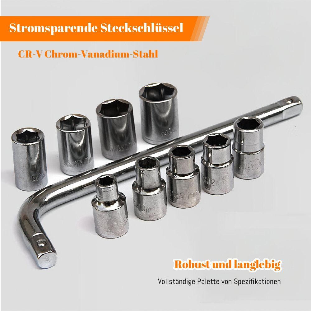 Werkzeugset & Ratschen, Vanadium Karbonstahl, Chrom die 3/8" Steckschlüsselset, 1/4" & für Reparatur MDHAND (40-St),