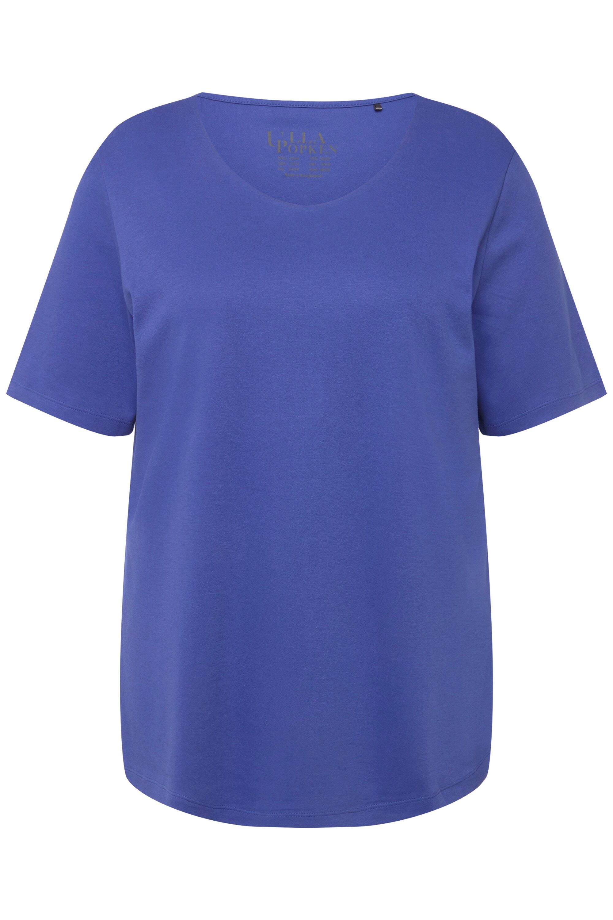 Ulla Popken T-Shirt Shirt doppellagige Vorderseite Slim Rundhals günstig online kaufen