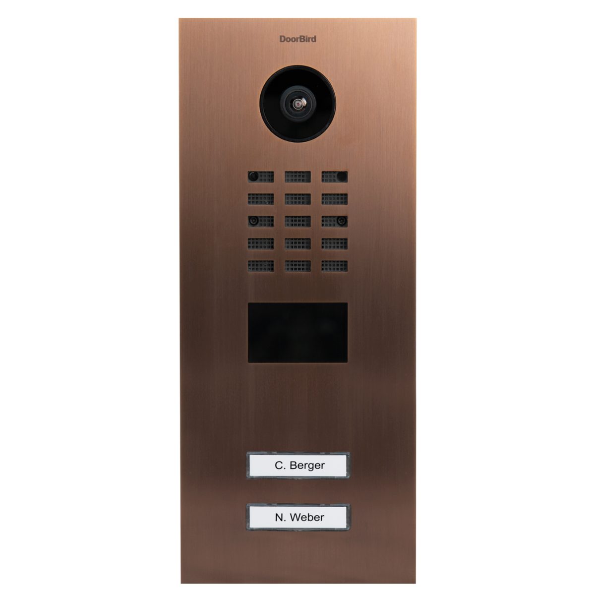 DoorBird Video-Türsprechanlage DoorBird - Video Türstation D2102 mit 2 Klingeltasten (Außenbereich, Haustür, Eingangsbereich, Smarte Video Türsprechanlage mit App-Steuerung, Ethernet / PoE)