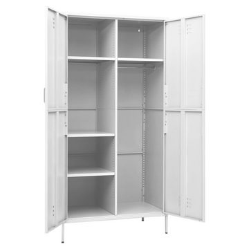 furnicato Kleiderschrank Weiß 90x50x180 cm Stahl (1-St)