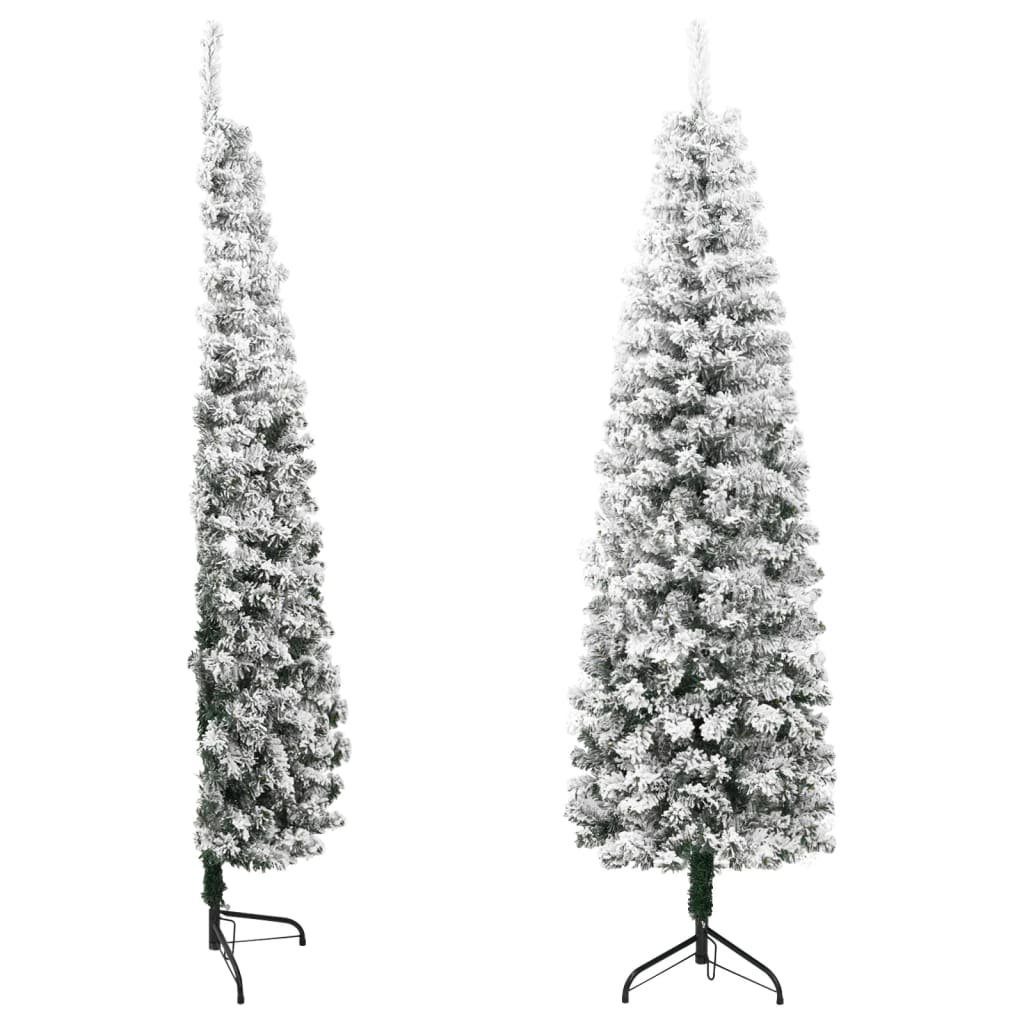 furnicato Künstlicher Weihnachtsbaum Künstlicher Halb-Weihnachtsbaum mit Schnee Schlank 210 cm