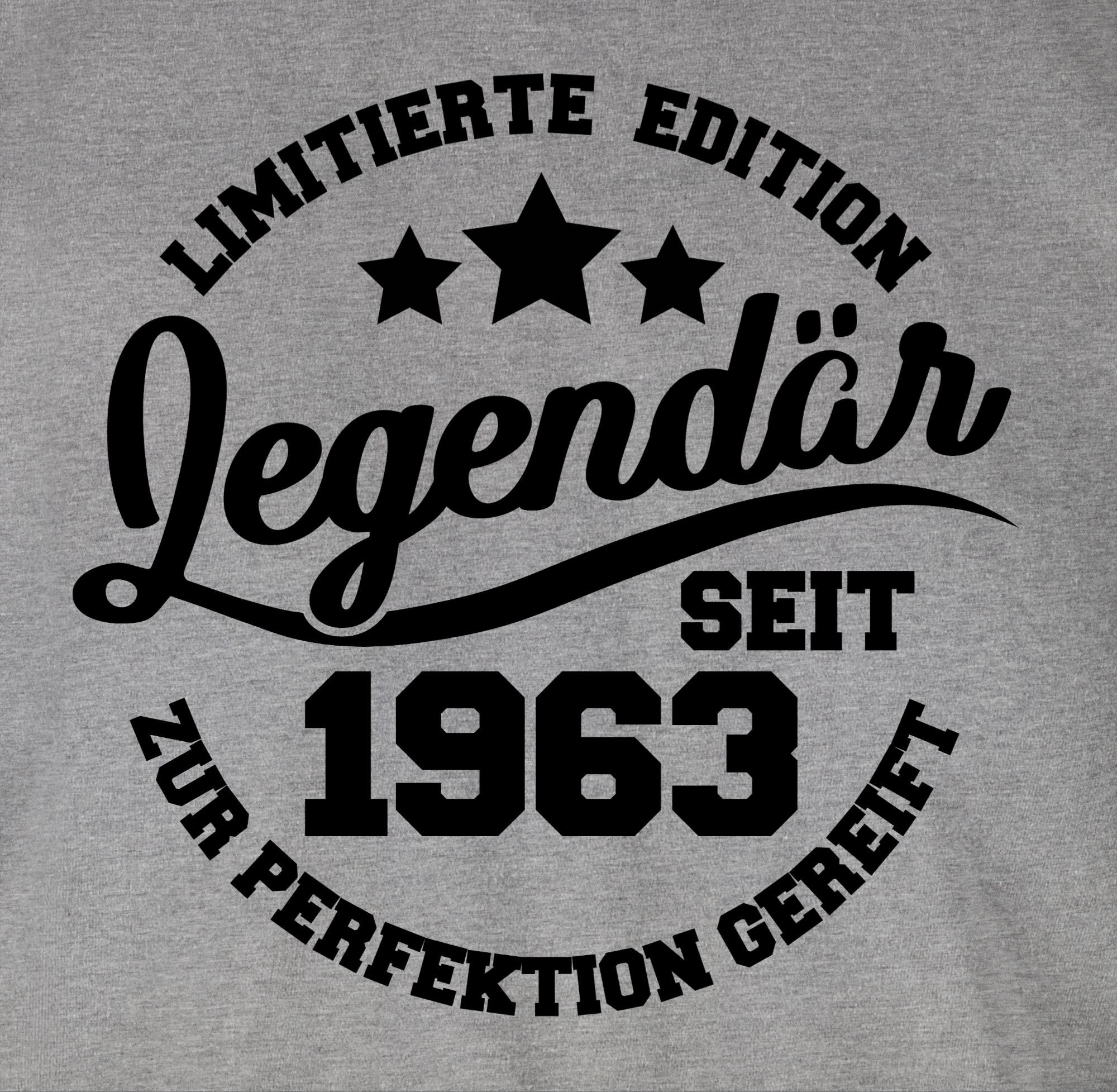 Shirtracer T-Shirt 1963 60. Grau Geburtstag Legendär seit 2 meliert - schwarz