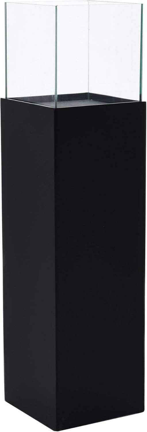 VIVANNO Bodenwindlicht Alu-Verbund CANDELA Rechteckig - Schwarz Matt (1 St), 25x25x100 cm