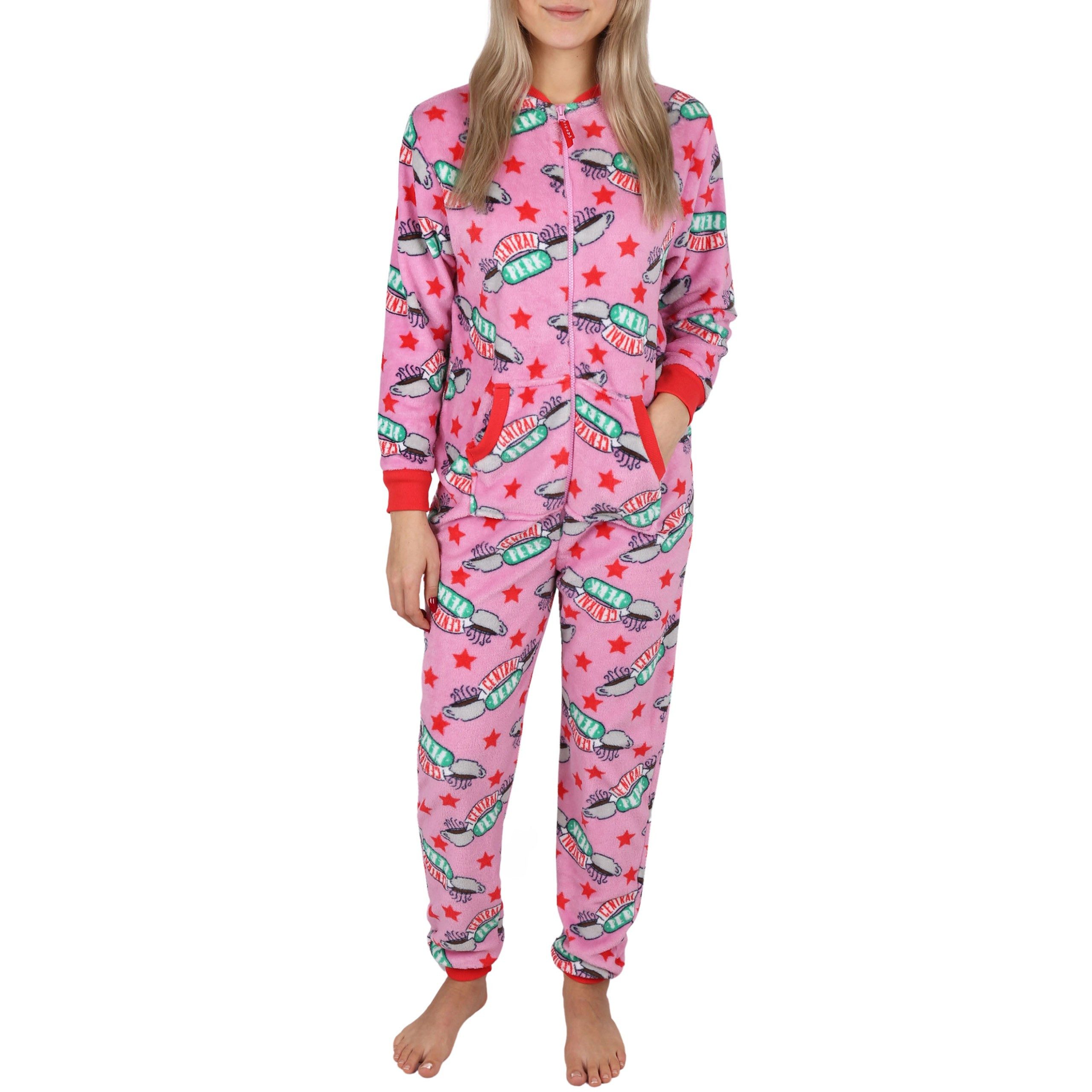 Sarcia.eu Schlafanzug Friends Rosa Damen Einteiler/Pyjama mit Taschen, mit günstig online kaufen