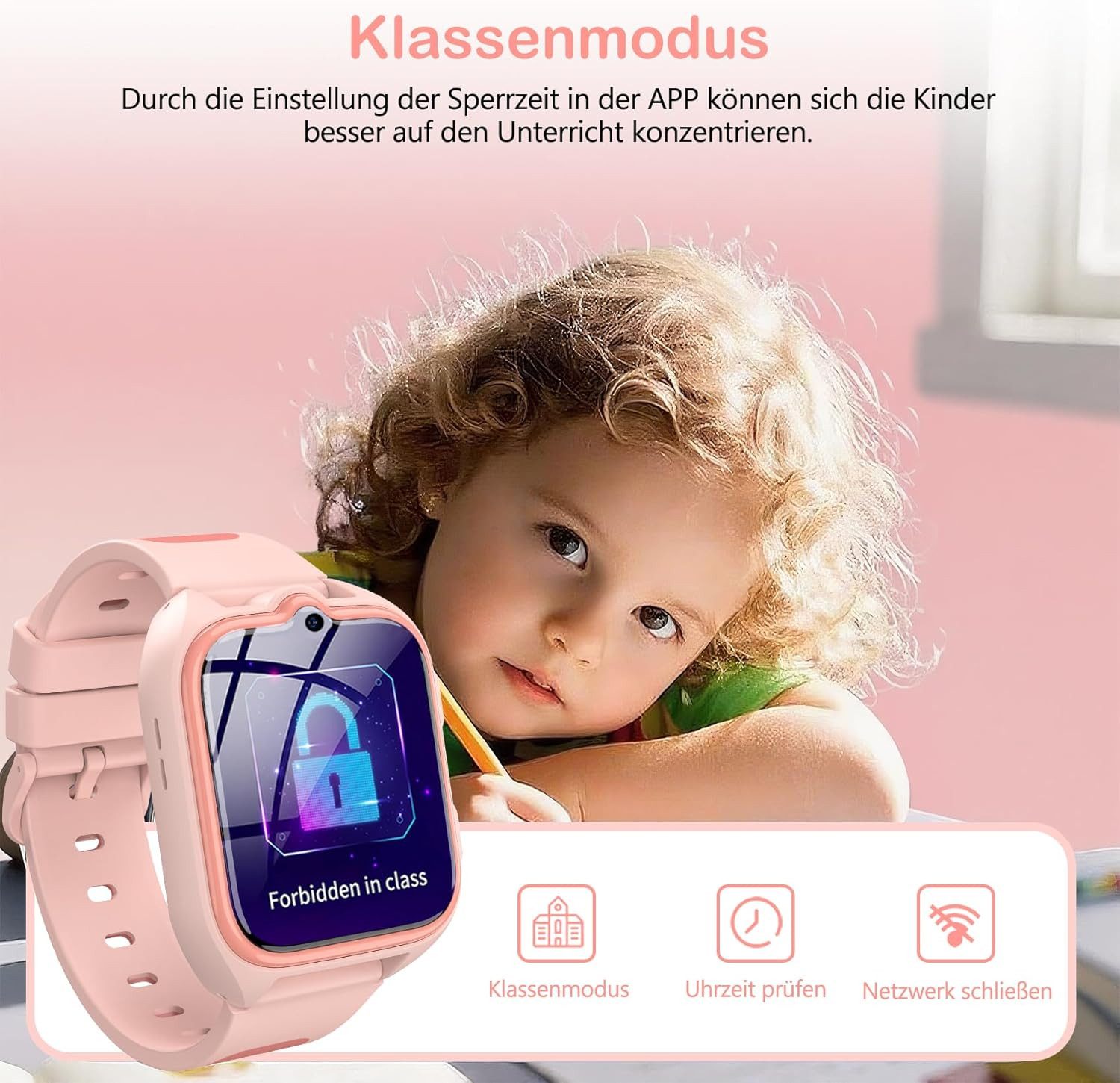 IOWODO Z30-4G Smartwatch (2,5 cm, sim-karte), Kinder Smartwatch mit 4G Telefonie Ortung