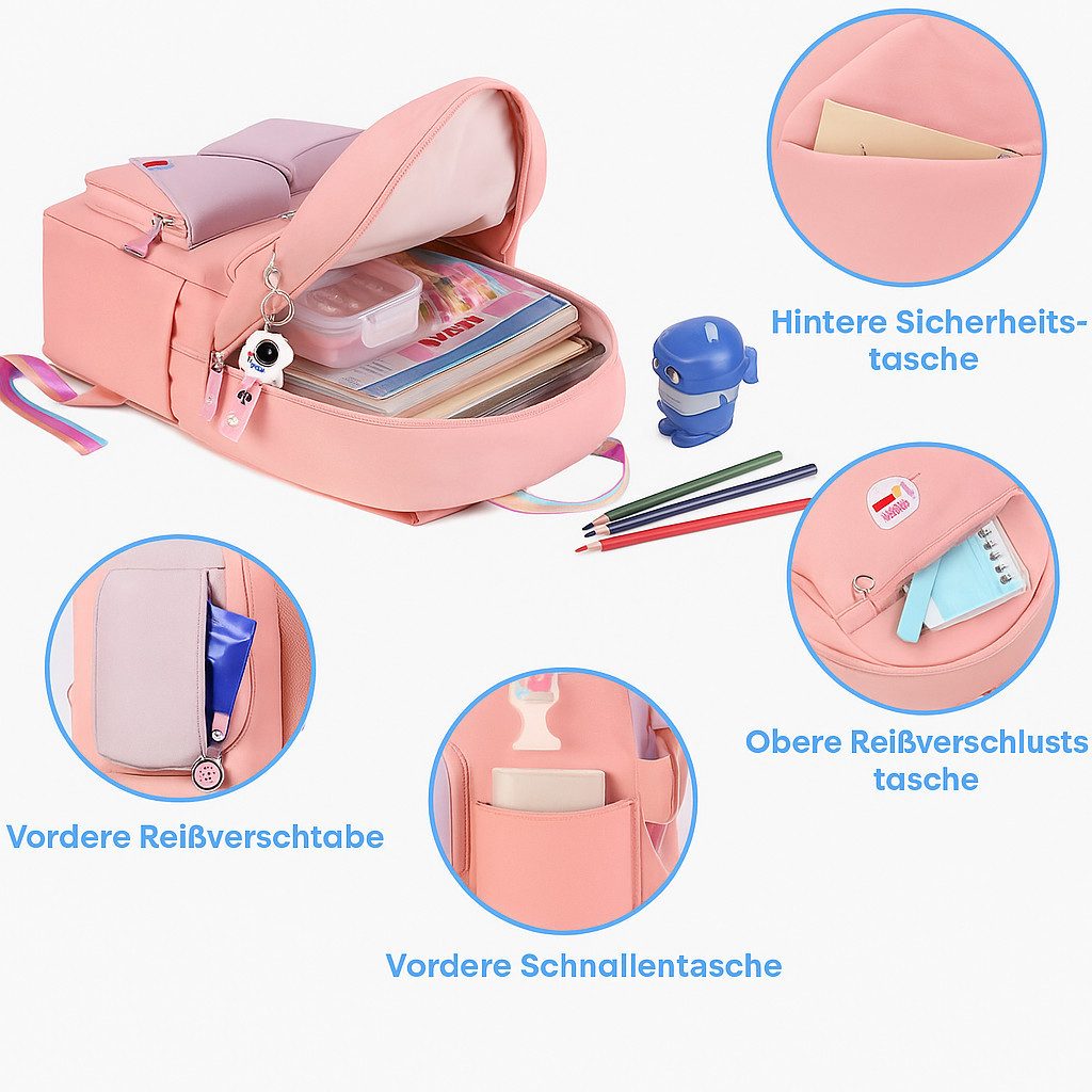 Diyarts Kinderrucksack, Trendiger Mädchenrucksack: Geräumig, Leicht und Robust