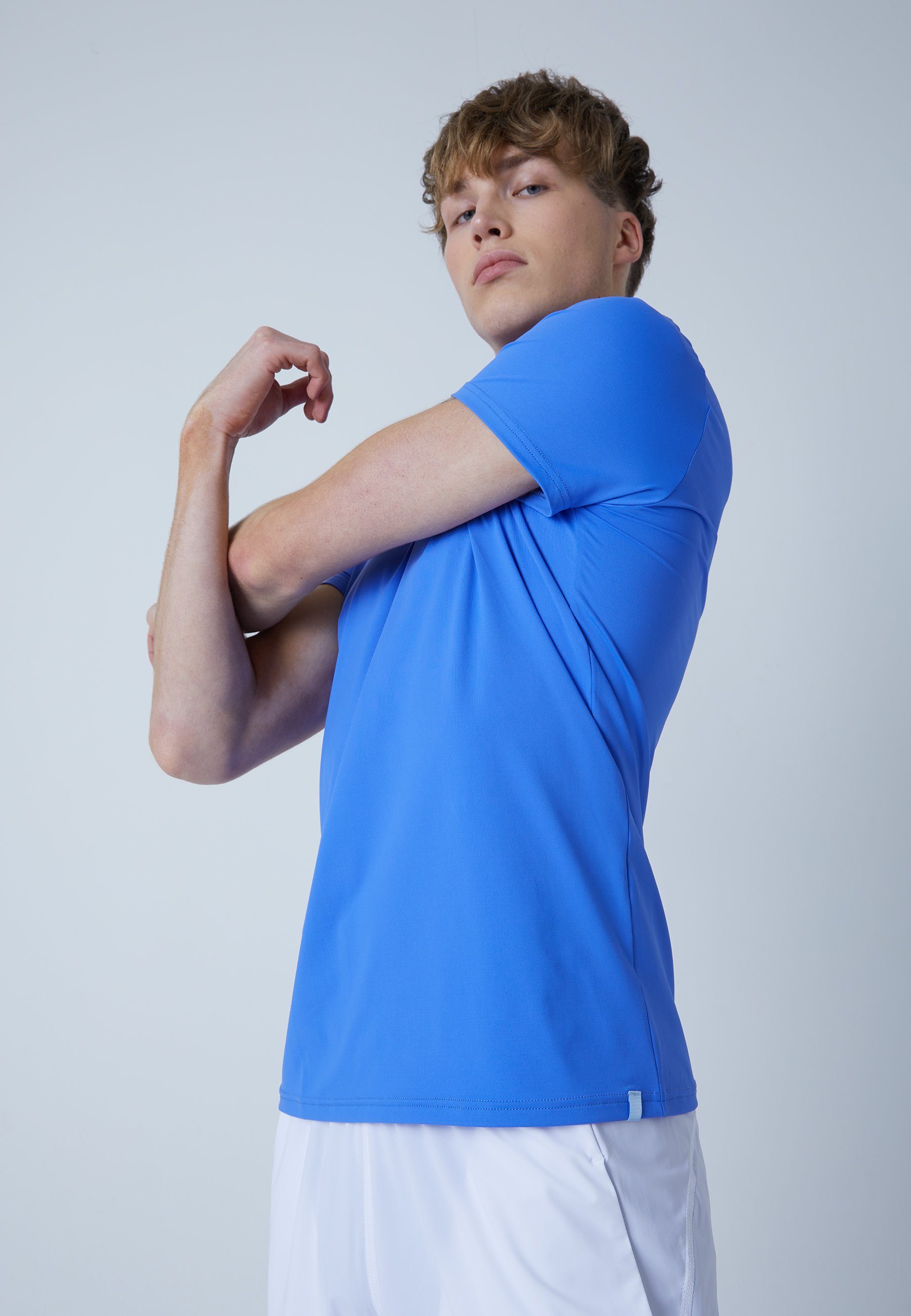 Jungen & SPORTKIND T-Shirt blau Herren kornblumen Rundhals Funktionsshirt Tennis