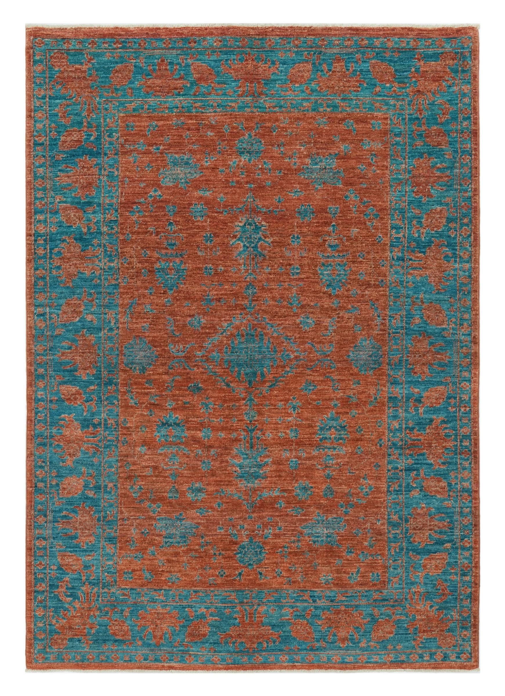 Nain Trading Orientteppich Ziegler Farahan 138x196 Handgeknüpfter Orientteppich, rechteckig, Höhe: 6 mm