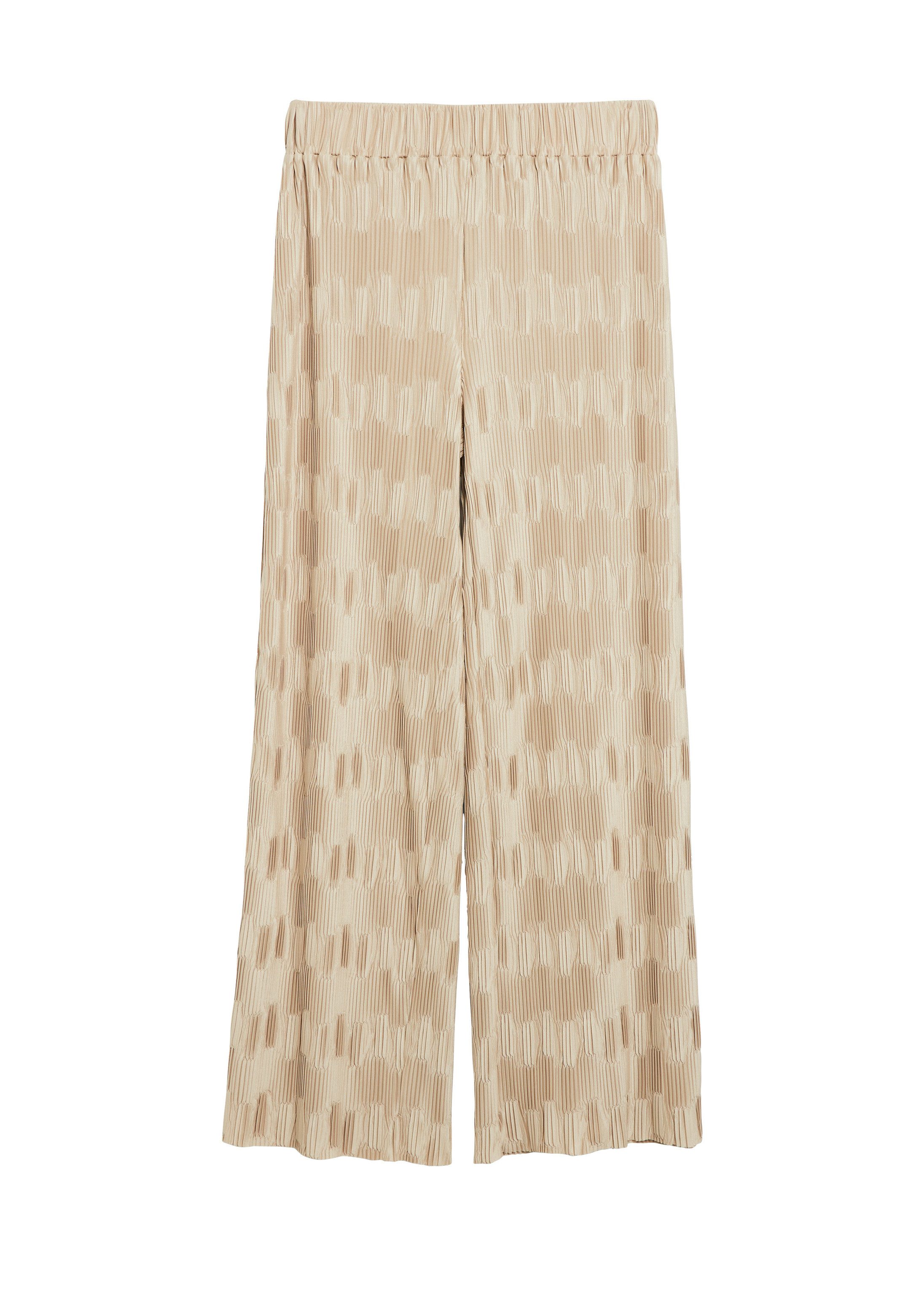 s.Oliver Chinos Hose Plissierte Wide Leg Hose mit hohem Bund