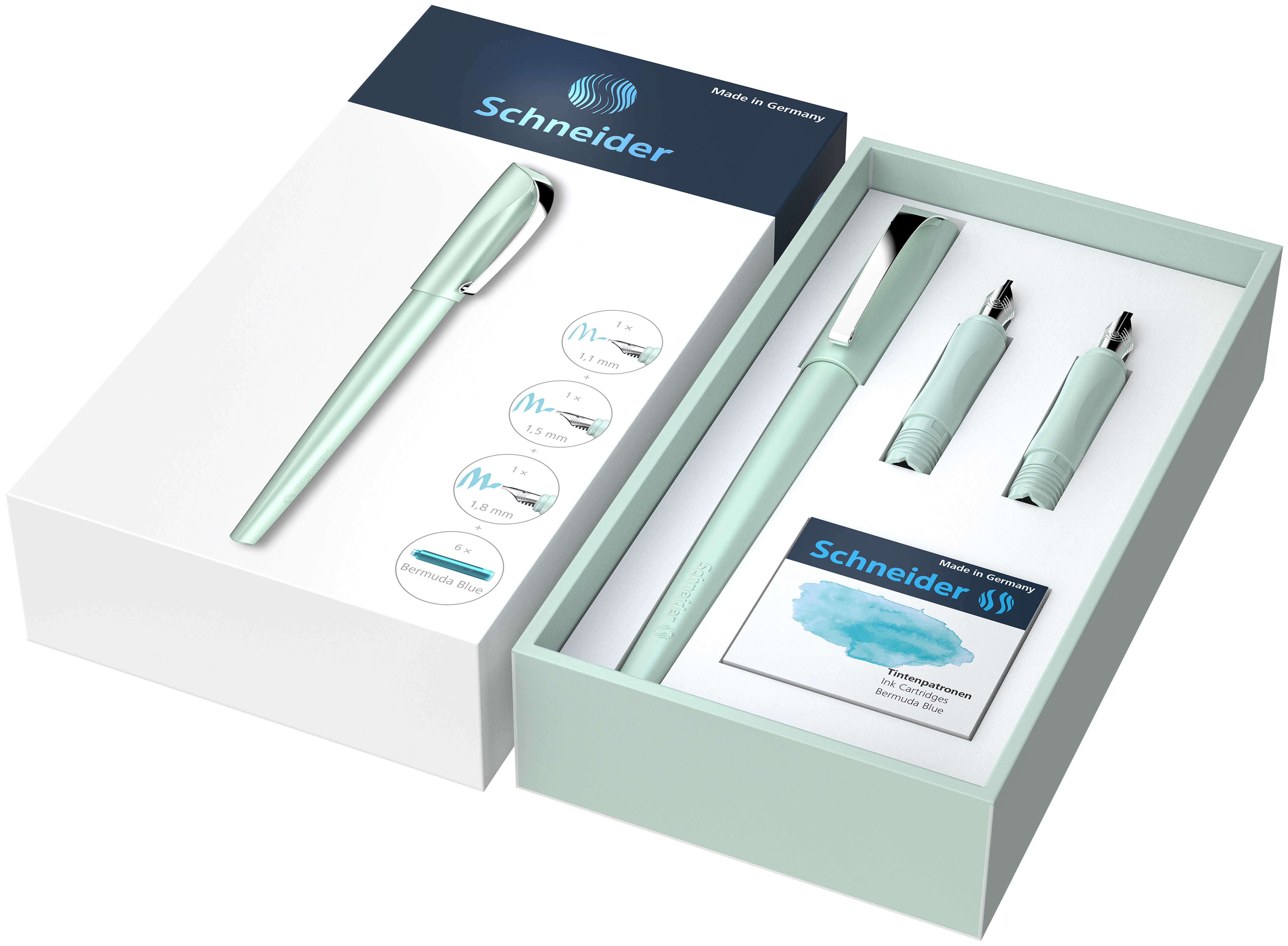 SCHNEIDER Kalligraphie-Stift Schneider Geschenkset Callissima mint 1 xFüller mit 1,1mm Feder