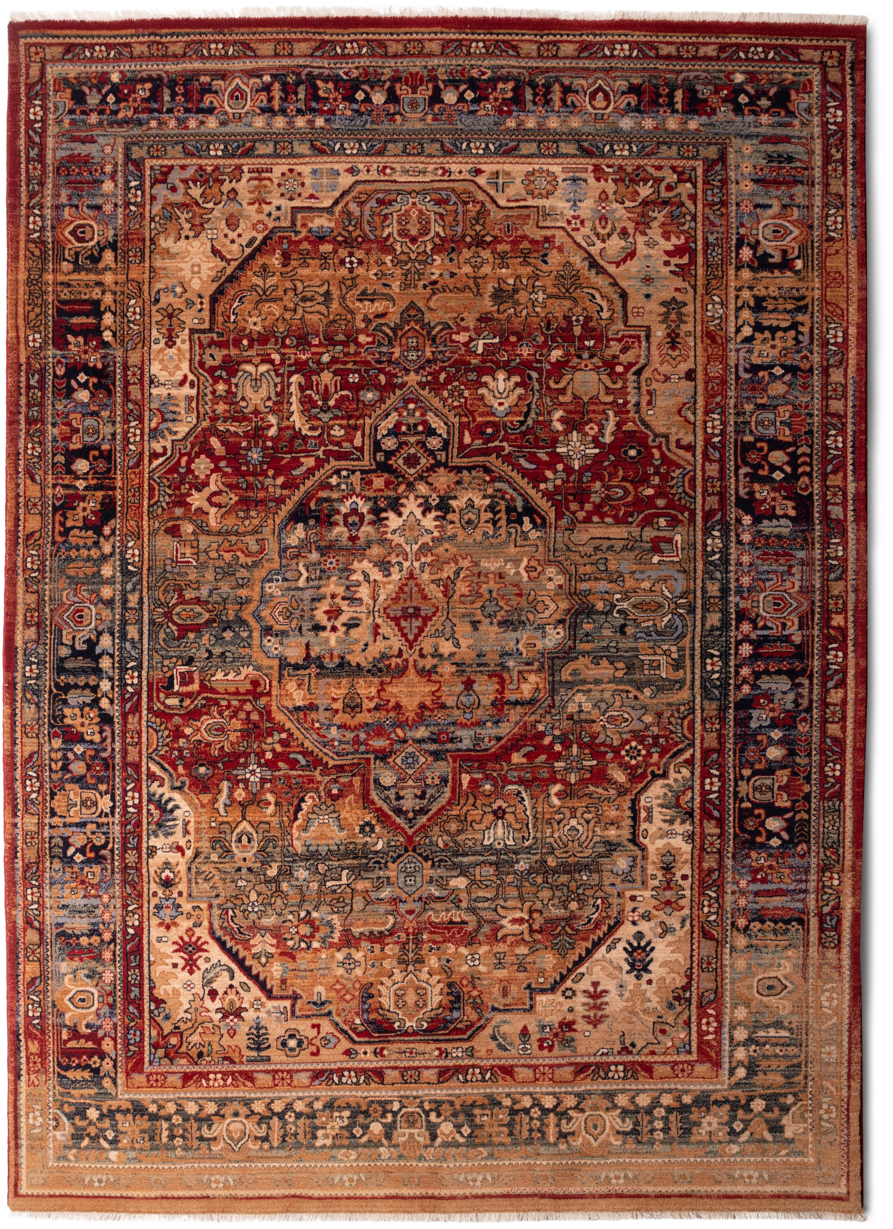 THEKO Wollteppich Saharna 7518, rechteckig, Höhe: 12 mm, reine Wolle, Orient-Optik, mit Fransen