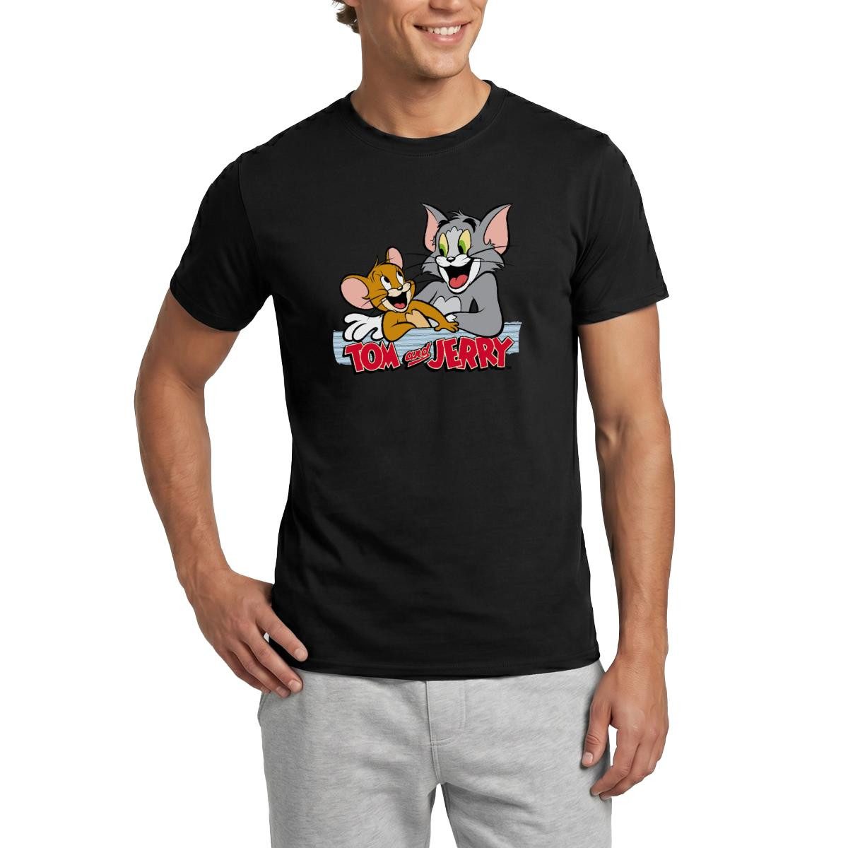 Spreadshirt T-Shirt Tom Und Jerry Fröhliche Freunde Männer T-Shirt (1-tlg)