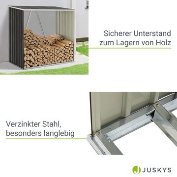 Juskys Kaminholzregal Enno, 1 m² Grundfläche, wetterfeste, stabile Konstruktion