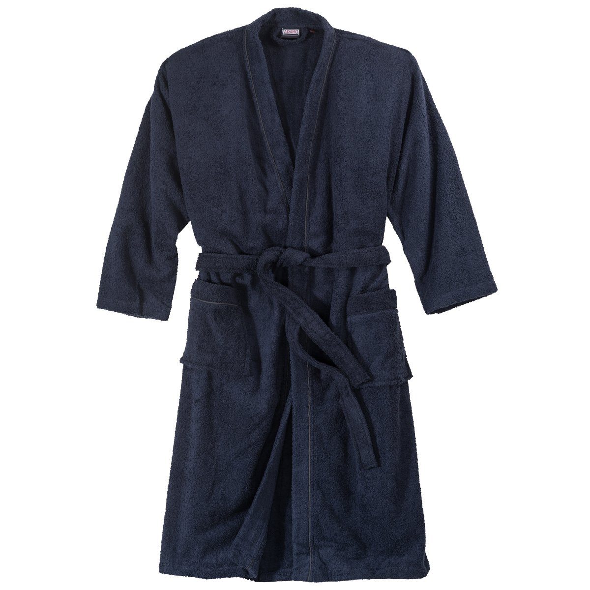 ADAMO Herrenbademantel Adamo Bademantel Übergröße navy, Baumwolle