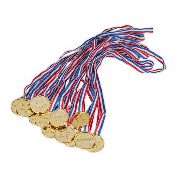relaxdays Dekoobjekt Gold-Medaille für Kinder 60er Set