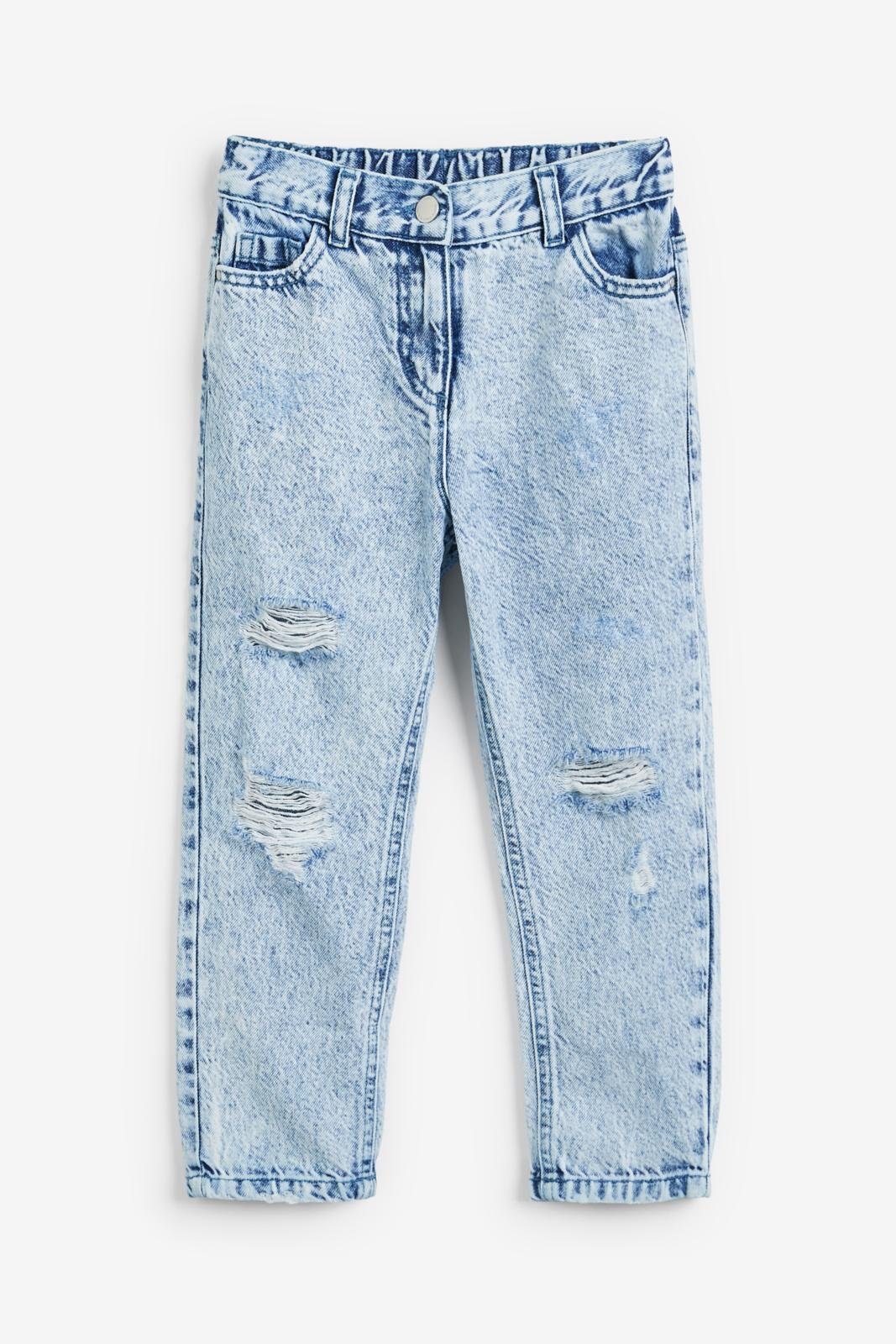 Bleach Wash Mom-Jeans Distressed (1-tlg) Next Mom-Jeans