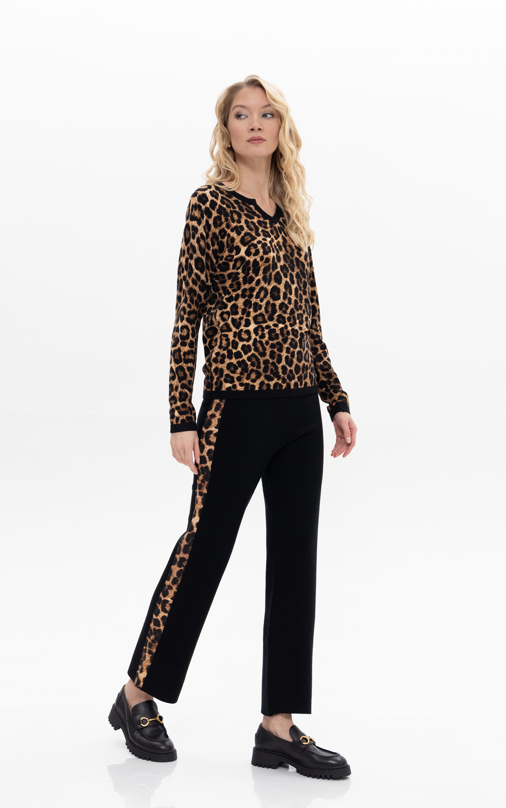 Passioni Strickpullover mit Animalprint günstig online kaufen