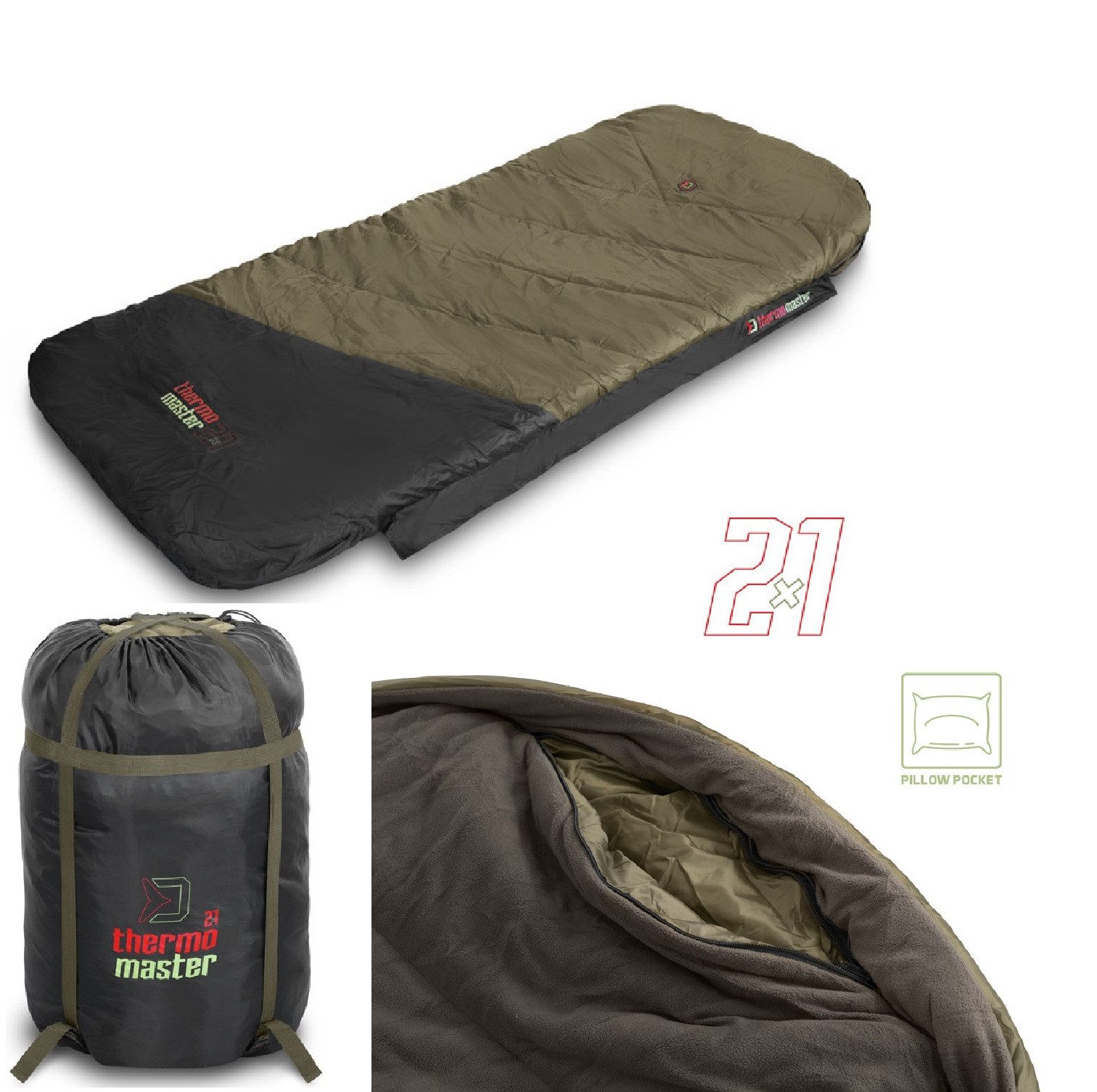 Schlafsack Delphin Schlafsack 2x1 - Outdoor - 2 seperate Schlafsäcke - Camping