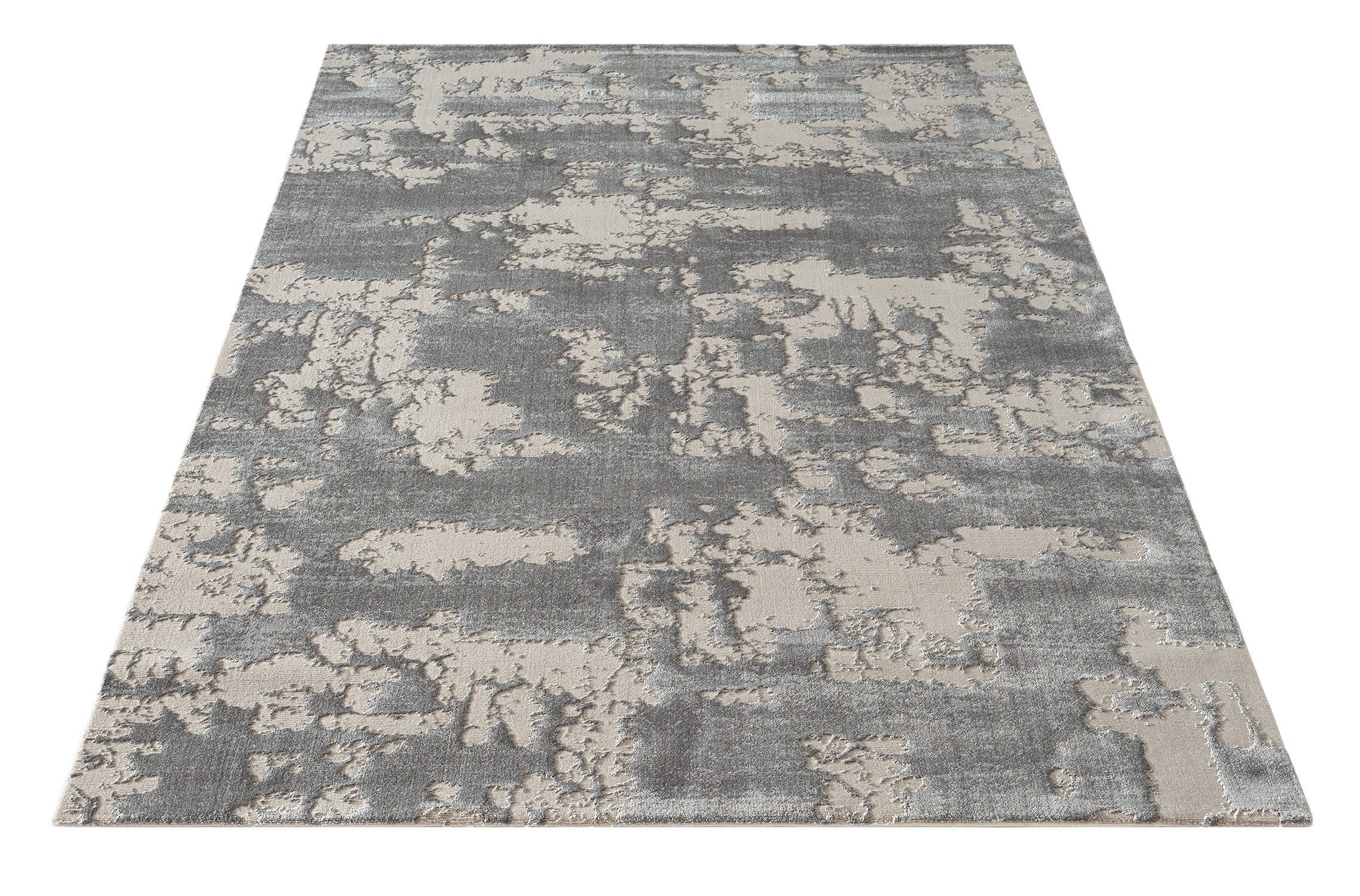 Carpetilla Designteppich Teppich Wohnzimmer Carpetilla abstrakt 3d Modern Creme, Rechteckig, Höhe: 10 mm, Wohnzimmer Hoch&Tief Effekt Modern
