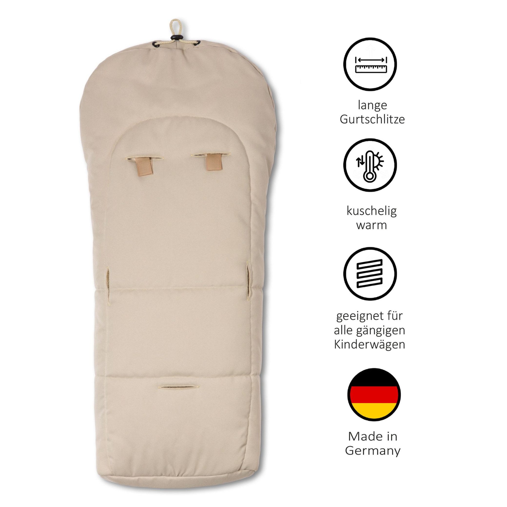 Hofbrucker seit 1948 Fußsack Lammfell-Fußsäckchen Leni für Babyschale und Kinderwagen, warmer Winterfußsack mit echtem Lammfell wind- und wasserabweisend