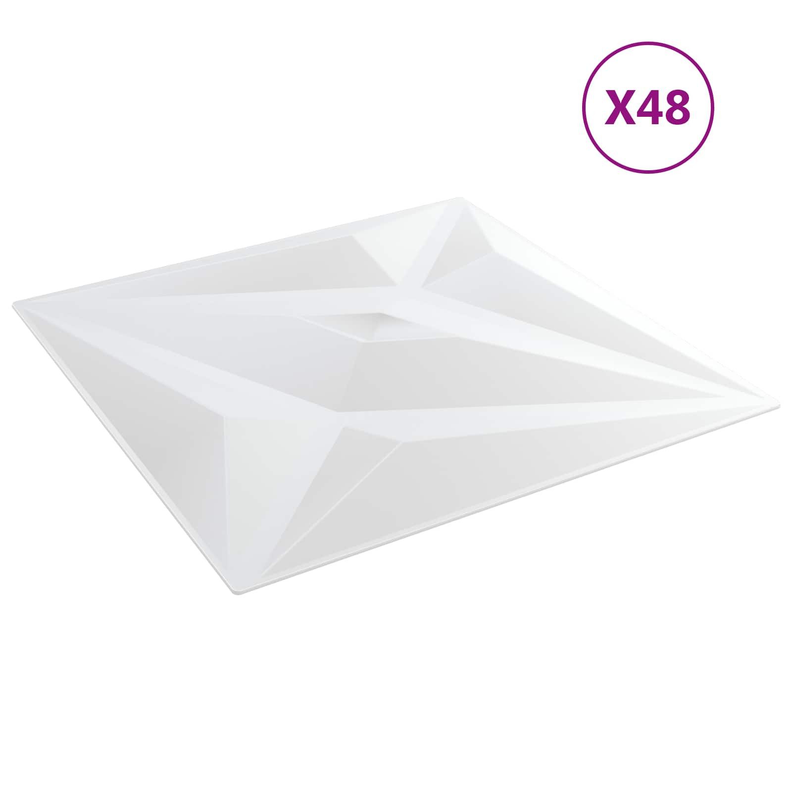 vidaXL Wandpaneel Wandpaneele Stern 12 pcs Weißer Stern 50 x 50 cm XPS Schaum, (12-tlg)