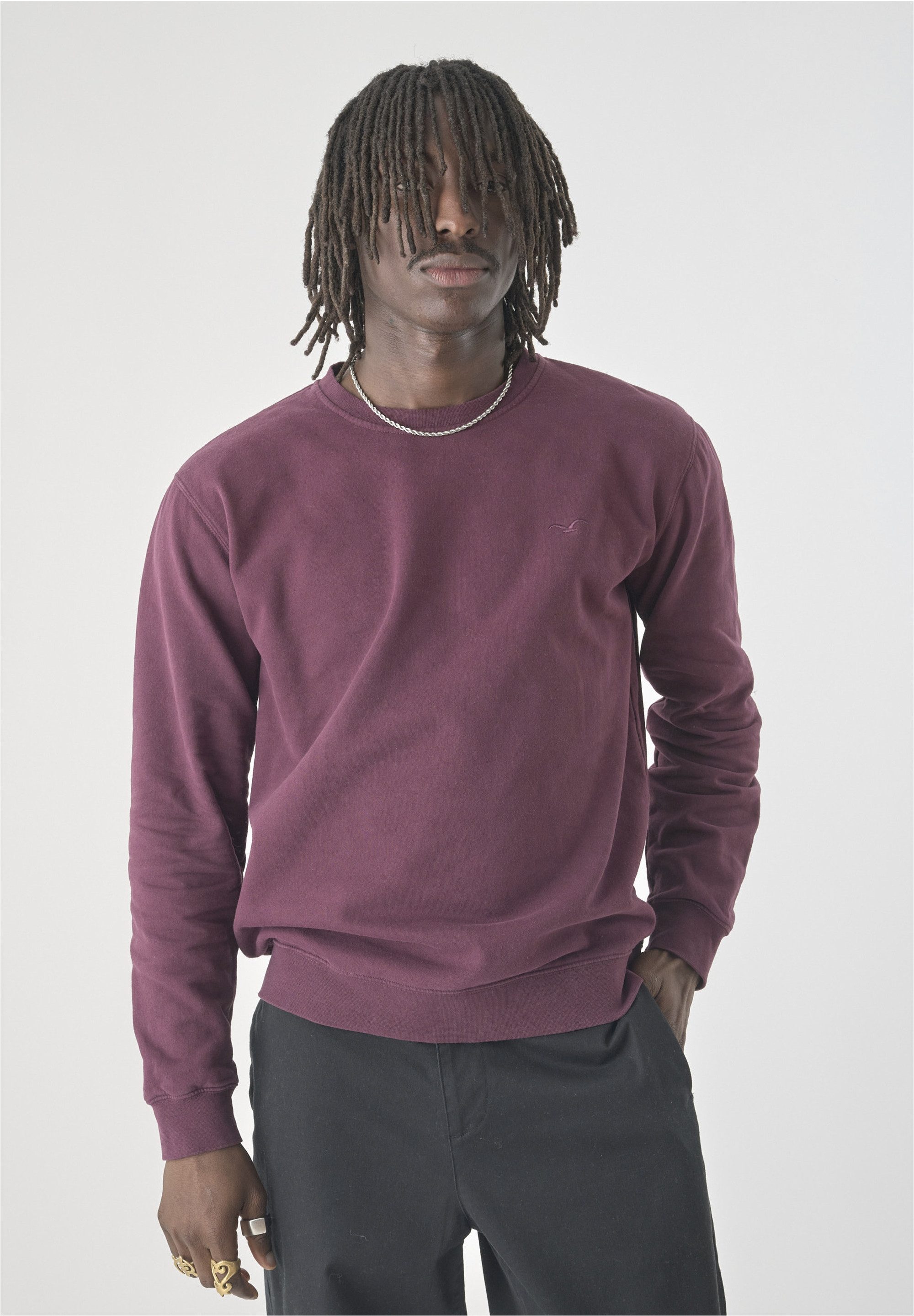 Cleptomanicx Sweatshirt Ligull mit kleiner Möwen-Stickerei