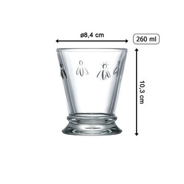 La Rochere Glas Biene Abeille Wassergläser 260 ml 6er Set, Glas