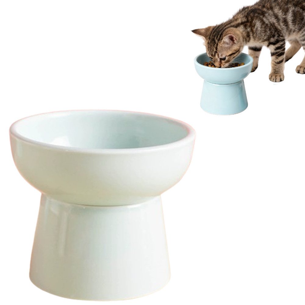 Ledander Futternapf Extra breiter erhöhter Katzenteller aus Keramik, flache günstig online kaufen