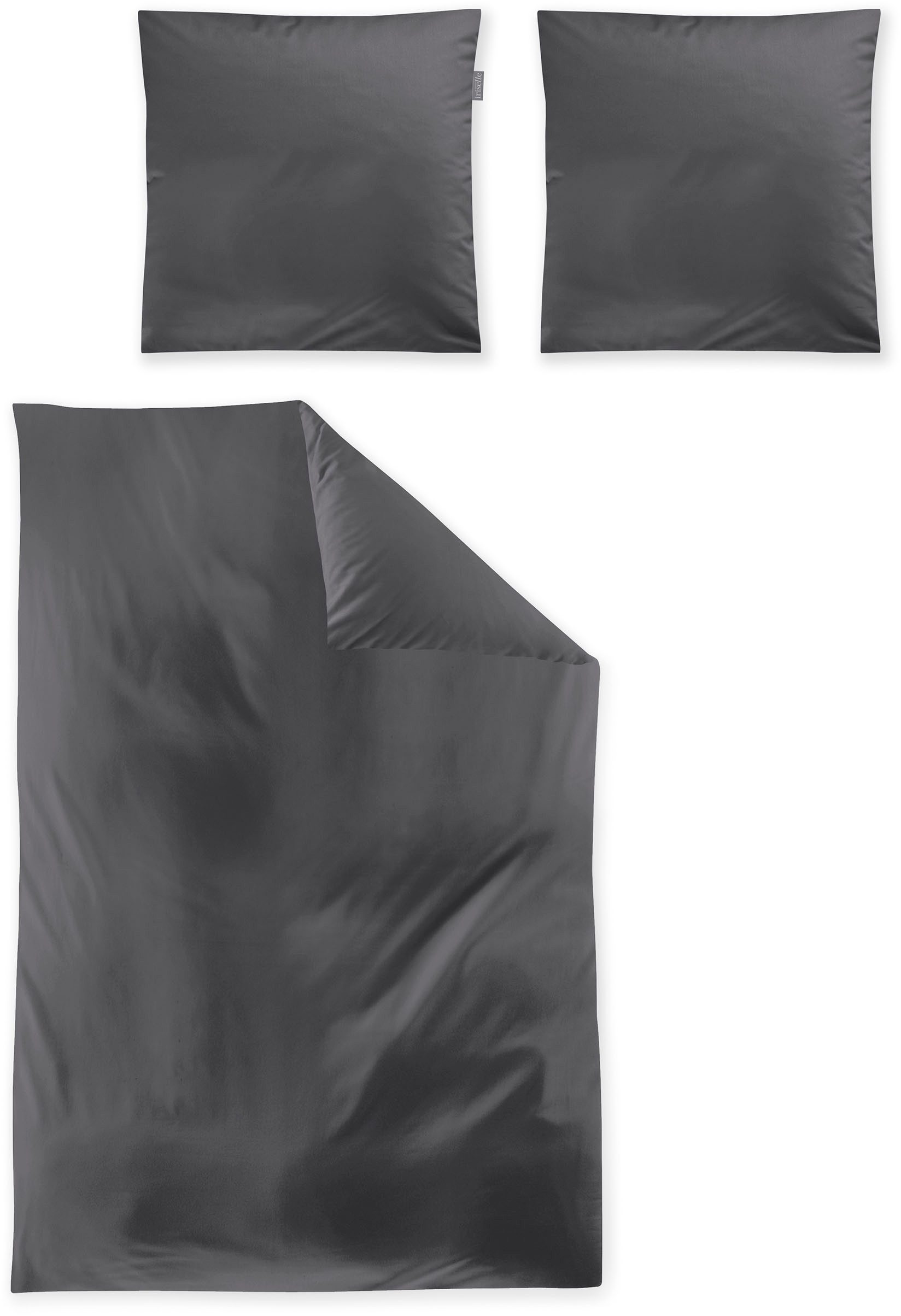 Irisette Bettwäsche Premium Satin Bettwäsche Paris, Mako-Satin, 2 teilig, hochwertige Uni Premium Bettwäsche mit Reißverschluss, 100% Baumwolle – Bild 2 von 4