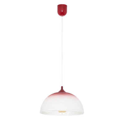 Licht-Erlebnisse Pendelleuchte ADANIA, ohne Leuchtmittel, Hängelampe Glas Rot rund 30 cm Retro Küche Esszimmer E27 Lampe