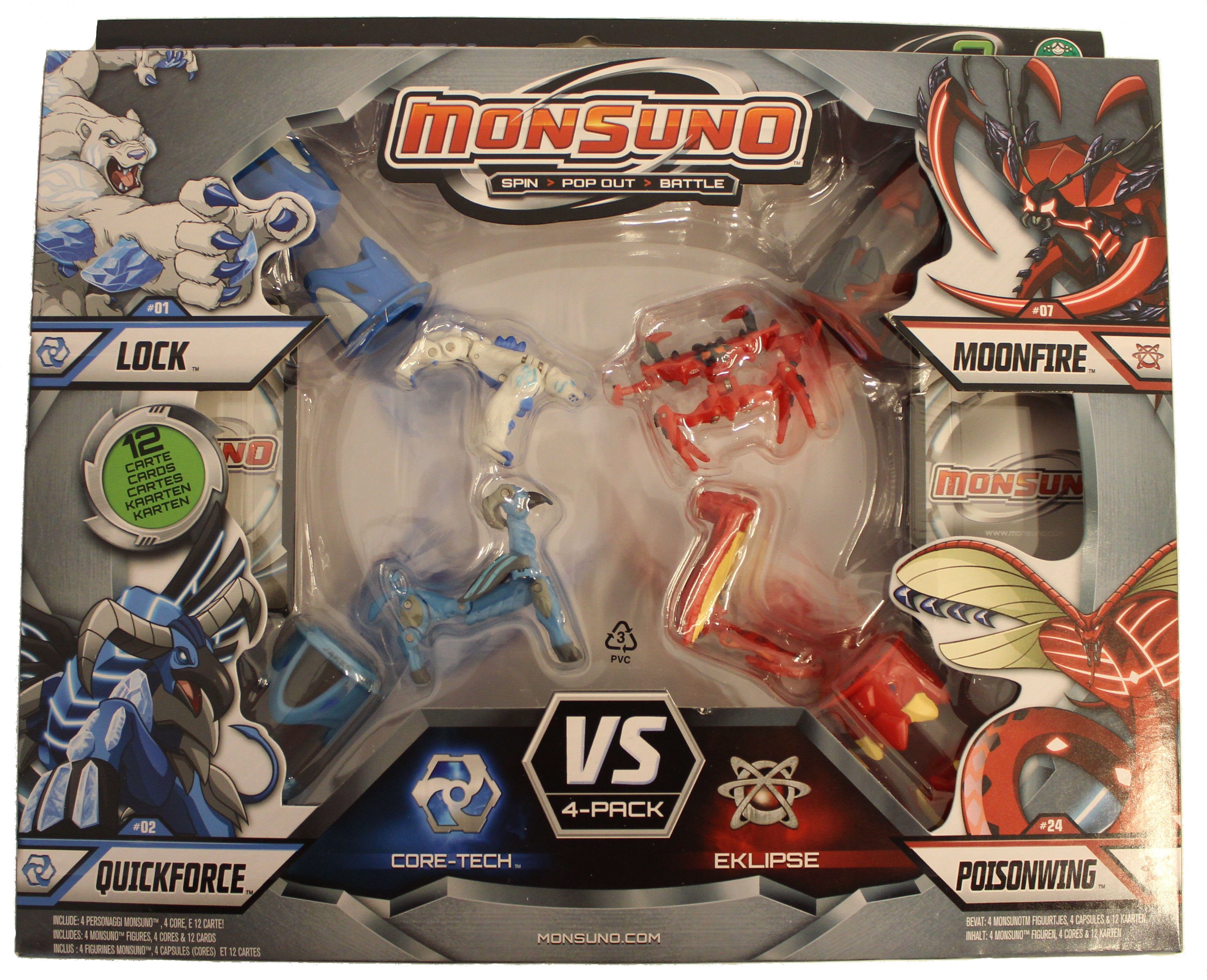 Giochi Preziosi Spielfigur Monsuno Combat 4-Pack Core-Tech vs Eklipse Series 2