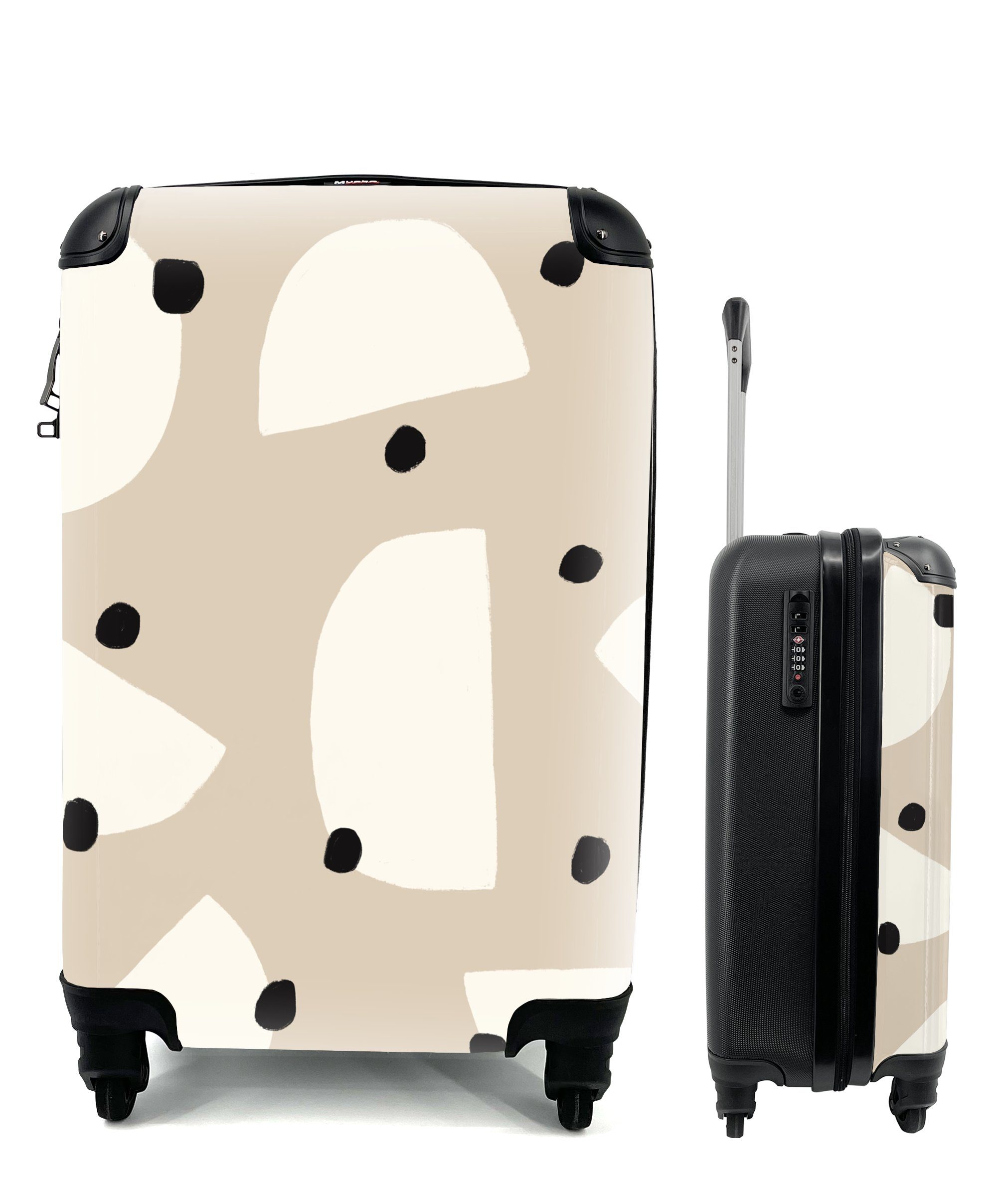 MuchoWow Handgepäckkoffer Pastell - Abstrakt - Design, 4 Rollen, Reisetasche mit rollen, Handgepäck für Ferien, Trolley, Reisekoffer